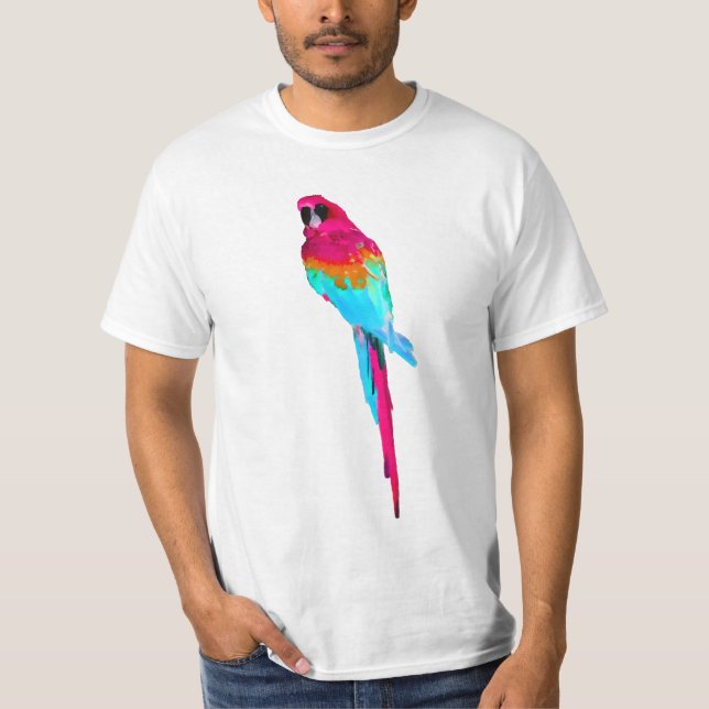 PixDezines vattencolor macaw/rosa Tee (Framsida)