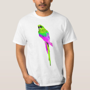 PixDezines vattencolor macaw/shock rosa T-shirt