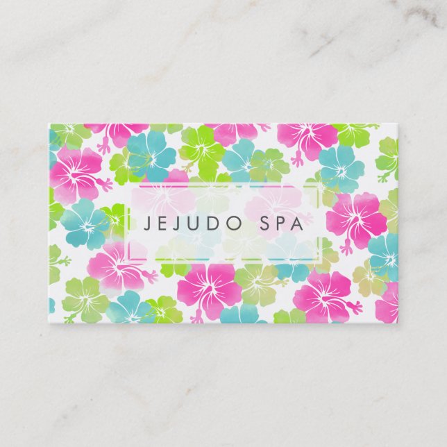 PixDezines vattencolor påverkar/hibiscus Visitkort (Framsida)