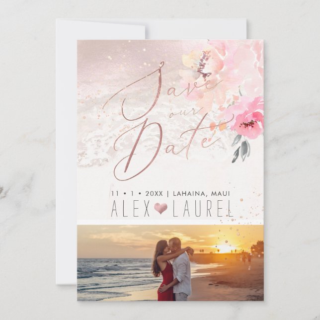 PixDezines Vattenfärg Blush Peonies Spara datum Inbjudningar (Framsida)