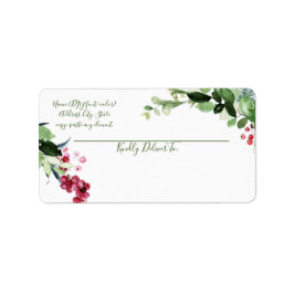 PixDezines Vattenfärg jul Vinterutandning Adressetikett