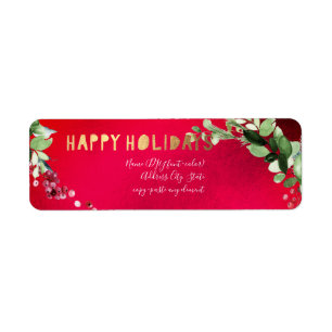 PixDezines Vattenfärg jul Vinterutandning Returadress Etikett