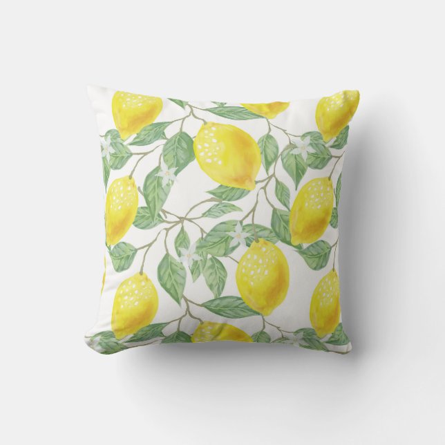 PixDezines vattenfärg Lemon Mönster DIY Färger  Kudde (Framsida)