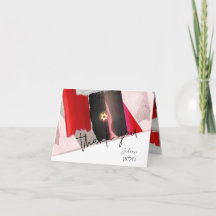 PixDezines Vattenfärg Mitzvah tack, Röd Svart