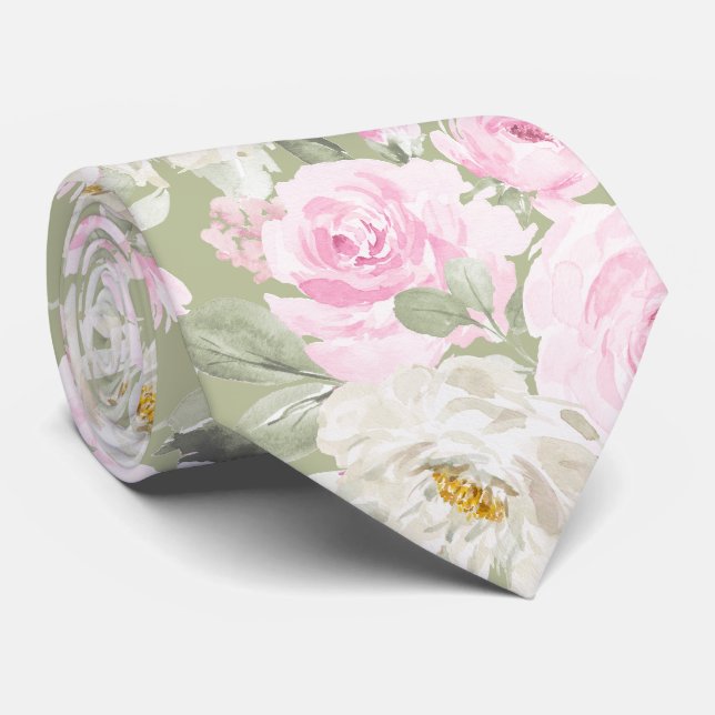 PixDezines Vattenfärg Rosa Rosor DIY Bakgrund Slips (Rullad)