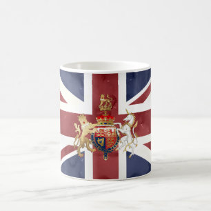 PIXDEZINES VATTENFÄRG UNION JACK och INSIGNIER Kaffemugg