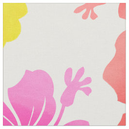 PixDezines vattenfärgen hibiscus/rosa/grönt/akvari Tyg