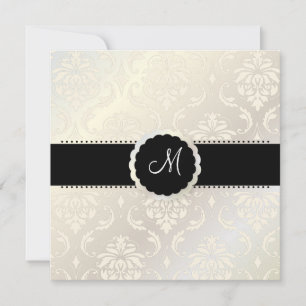 PixDezines Vendome Damask / Black + White Inbjudningar