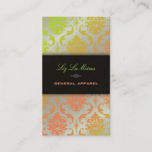 PixDezines vendome-damask/manifest citrusfärg Visitkort