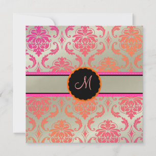 PixDezines Vendome Damask/Passion Rosa Inbjudningar