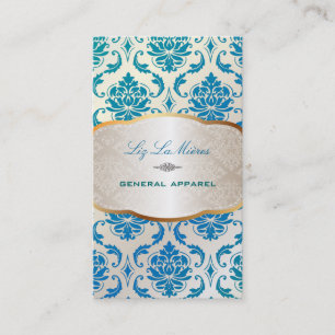 PixDezines vendome Damask/peacock färg Visitkort