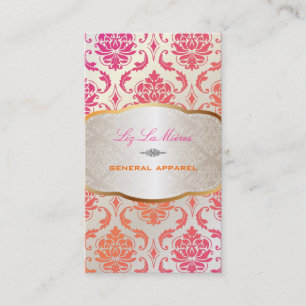PixDezines vendome Damask/Sherbet färg Visitkort