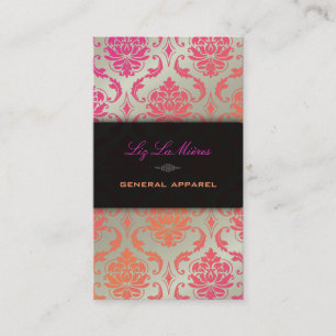 PixDezines vendome-damask/sherbetfärg Visitkort