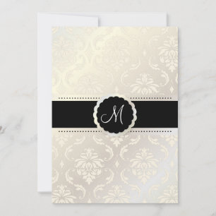 PixDezines Vendome Damask / Svart + Vit 5x7 Inbjudningar