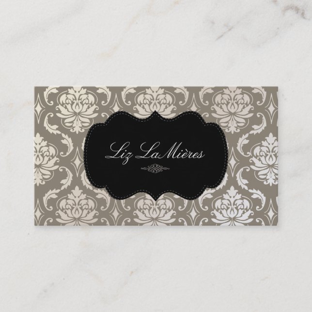 PixDezines - Vendome Damask Visitkort (Framsida)