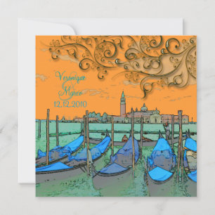 PixDezines Venezia bröllopsinbjudningar/gondolas Inbjudningar
