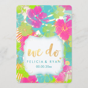 PixDezines vi gör hibiscus/luau/faux parchment Inbjudningar