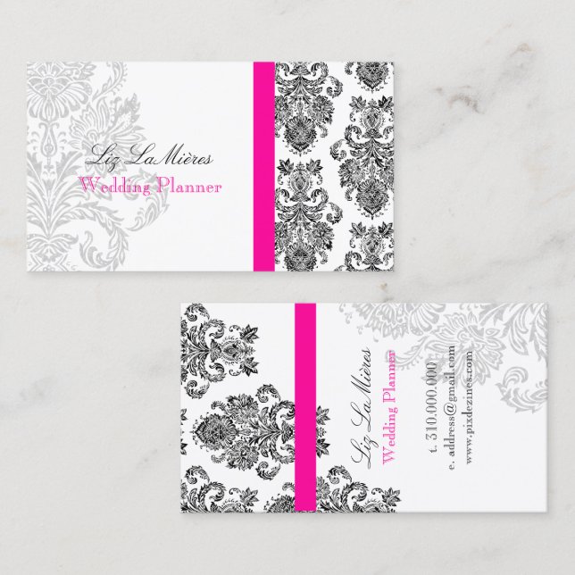 PixDezines Victorian Damask/DIY färger Visitkort (Fram/baksida)