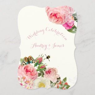 PixDezines victorian ro/peonies Inbjudningar
