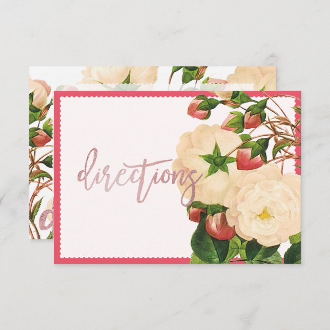 PixDezines viktorianska Nivea Rosor/Redoute Inbjudningar (Fram/baksida)
