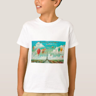 PixDezines vintage ballonger/eiffeltorn/Paris Tee Shirt