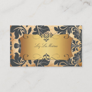 PixDezines vintage baroque Damask Visitkort