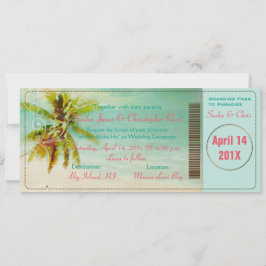 PixDezines Vintage Beach Boarding Pass Inbjudningar
