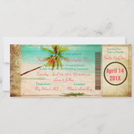 PixDezines Vintage Beach Boarding Pass Inbjudningar