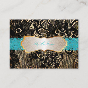 PixDezines VINTAGE BLACK SNÖRE/FAUX-PARCHMENT Visitkort