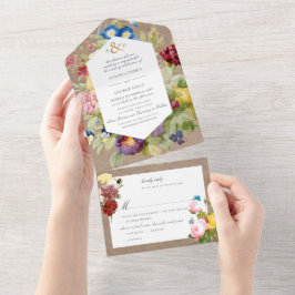 PixDezines Vintage - botaniskt hantverksbakgrunden