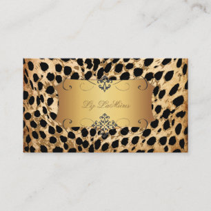PixDezines vintage cheetah+zebra Visitkort