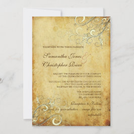 PixDezines VINTAGE CREAM SWIRLS/FAUX-PARACHMENT Inbjudningar
