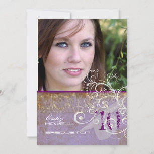 PixDezines Vintage Damask Swirl/2011 Studenten Inbjudningar
