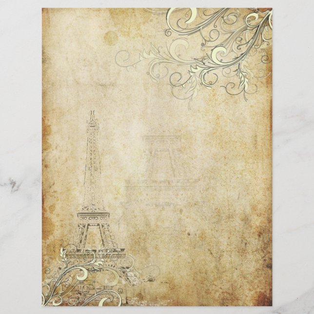 PixDezines Vintage Eiffel Torn+Swirls (Framsida)