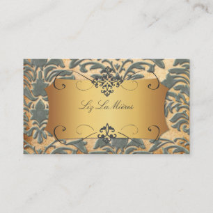 PixDezines Vintage Forentius damask/skiffer Visitkort