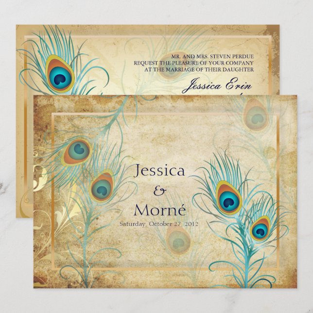 PixDezines vintage fredsock/DIY färger Inbjudningar (Fram/baksida)