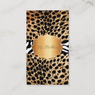 PixDezines vintage gepard+zebra Visitkort