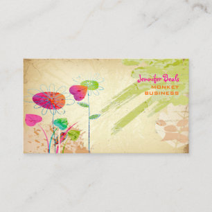 PixDezines Vintage Grunge Blommig ♥♥♥♥ Visitkort
