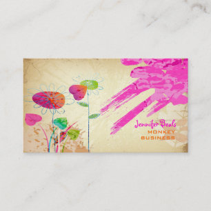 PixDezines Vintage Grunge Blommig ♥♥♥♥ Visitkort