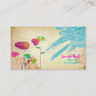 PixDezines Vintage Grunge Blommig ♥♥♥♥ Visitkort