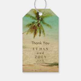 PixDezines Vintage Hanging Handflatan Träd/Hawaii Presentetikett