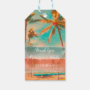 PixDezines vintage hawaii/strand Presentetikett