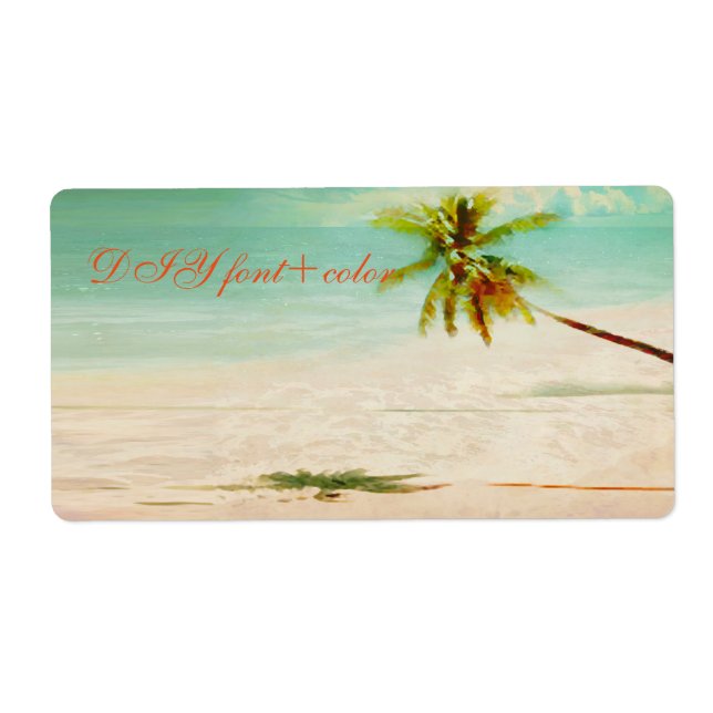 PixDezines Vintage Hawaiian Beach Fraktsedel (Framsidan)