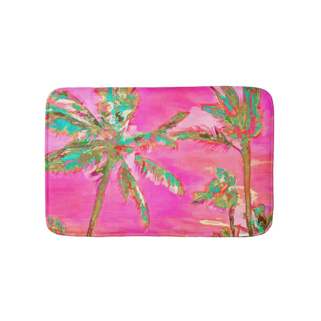 PixDezines Vintage Hawaiian Beach/Rosa Badrumsmatta (Framsidan)