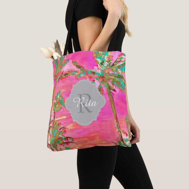 PixDezines Vintage Hawaiian Beach/Rosa Tygkasse (Närbild)