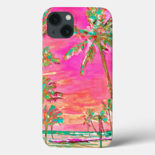 PixDezines Vintage Hawaiian Beach Scene/Rosa