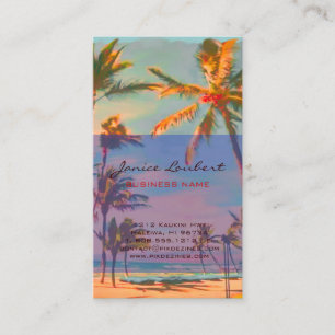 PixDezines Vintage Hawaiian Beach Scene Visitkort