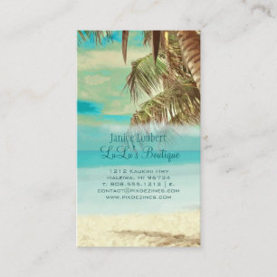 PixDezines Vintage Hawaiian Beach Scene Visitkort