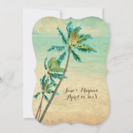 PixDezines Vintage Hawaiian Beach/teal Inbjudningar