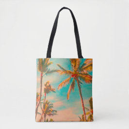 PixDezines Vintage Hawaiian Beach/Teal Tygkasse